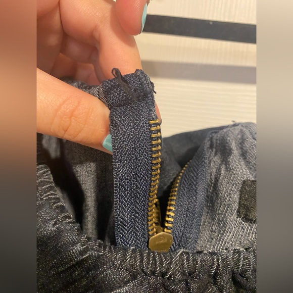 Ashley Stewart Plus Ruffle Off-Shoulder Sleeve Denim Jumpsuit Size 26 - Picture 7 of 11